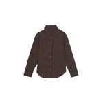 The Frankie Shop Vesta Cotton Shirt - Brown Plaid - Oversized Minimalist Tops in Multicolour - Shop at Luxury Shoes 