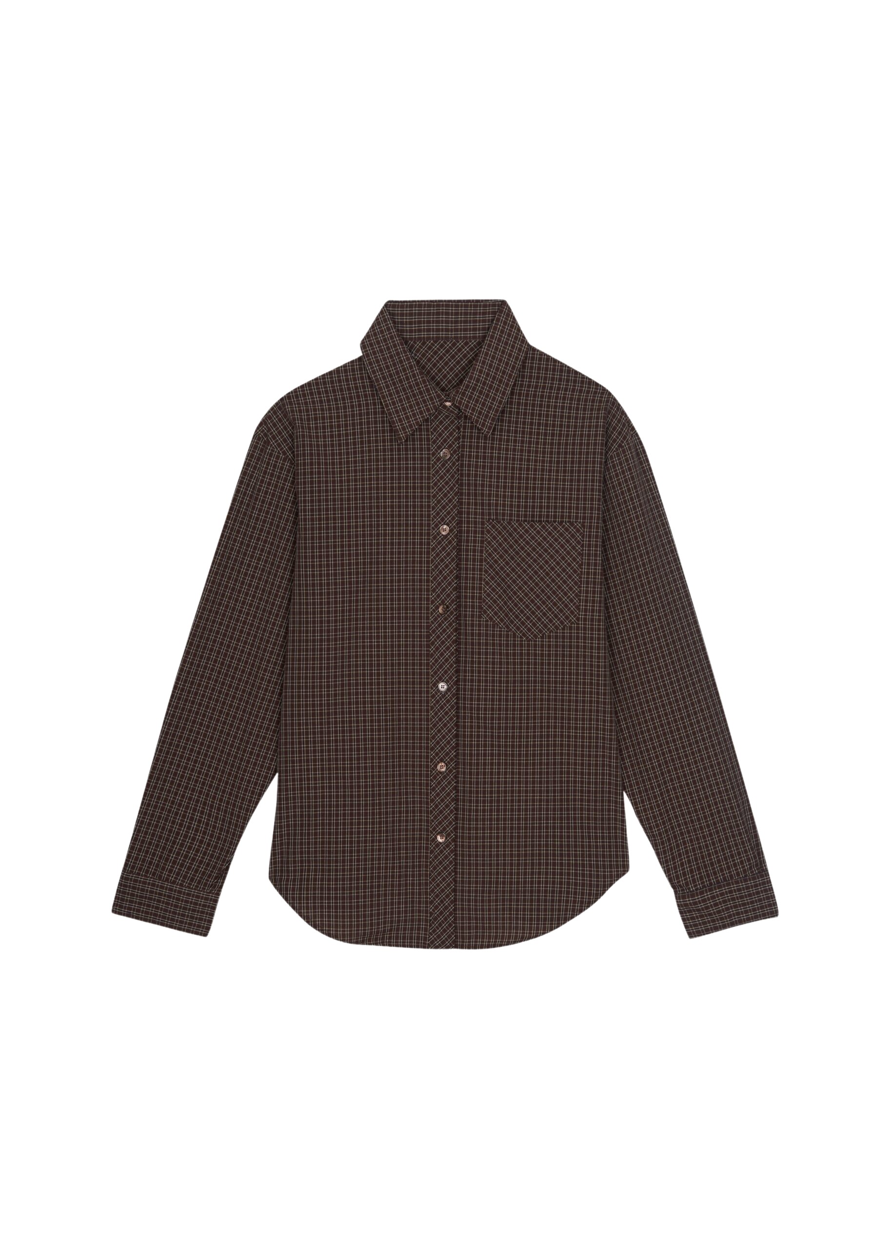 The Frankie Shop Vesta Cotton Shirt - Brown Plaid - Oversized Minimalist Tops in Multicolour - Shop at Luxury Shoes 