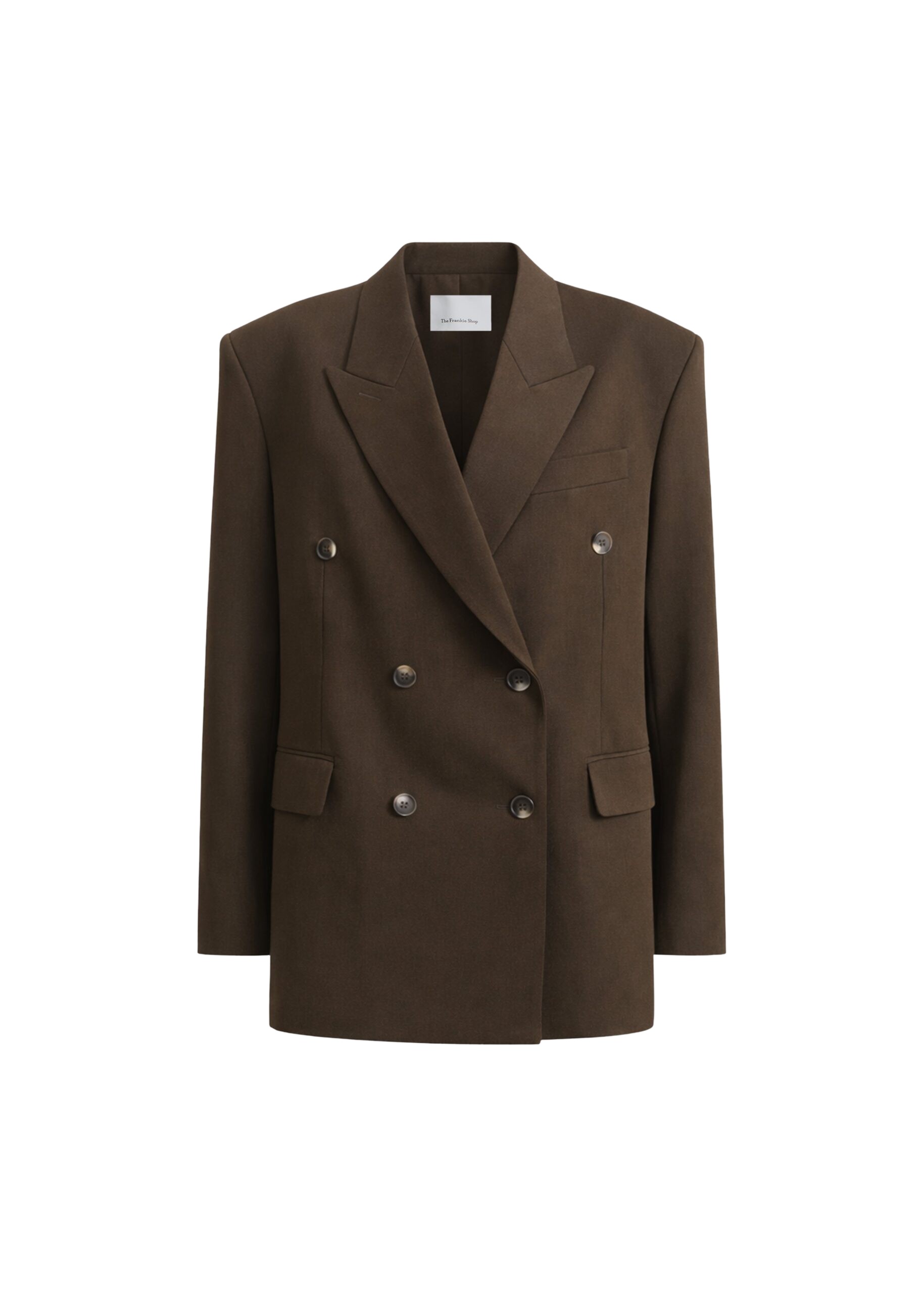 The Frankie Shop Vester Double-Breasted Blazer – Brown