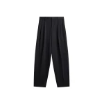 The Frankie Shop Vester Pleated Trousers - Black - Oversized Minimalist Pants in Black - Shop at Luxury Shoes 