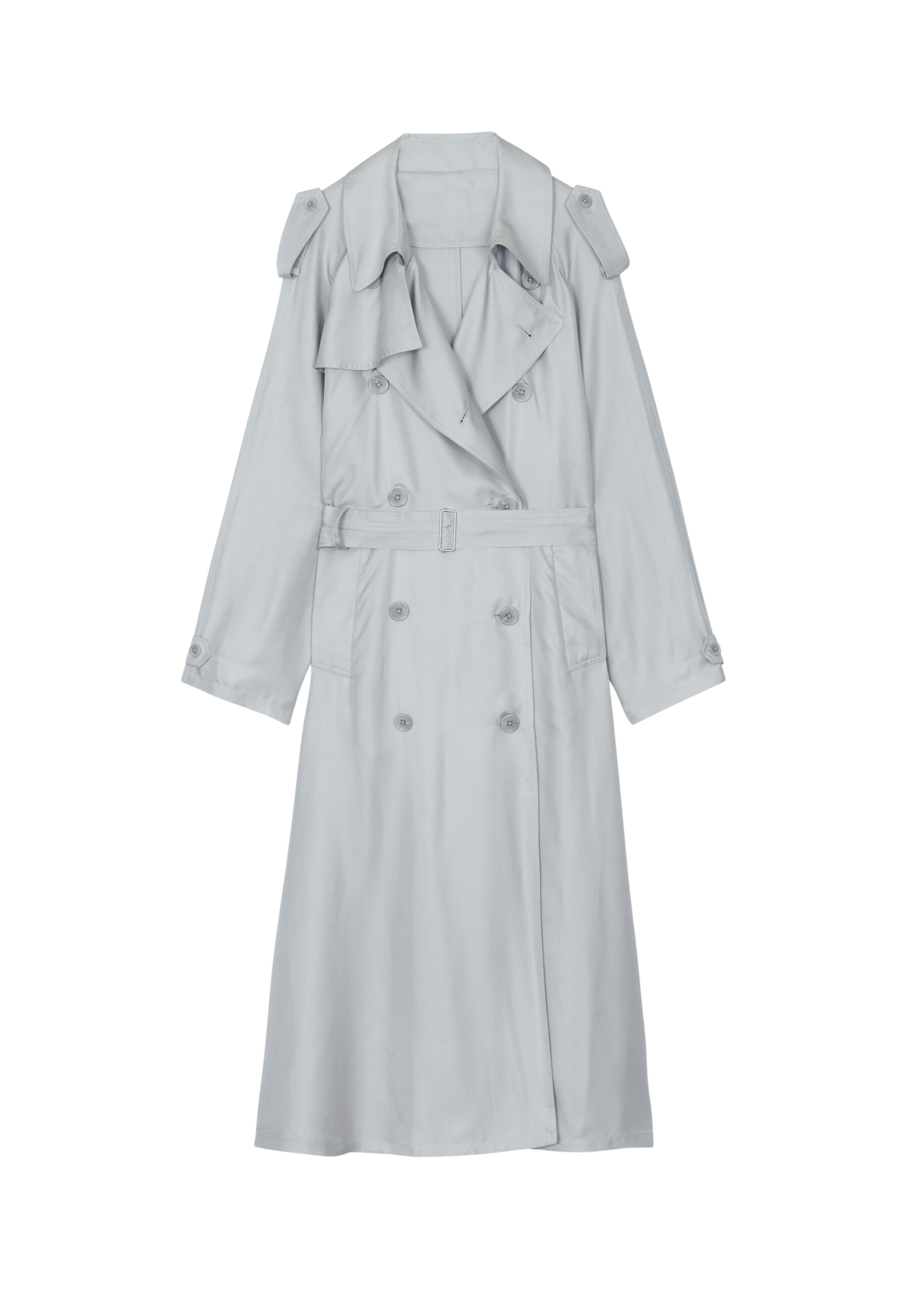 The Frankie Shop Veyron Silk Trench – Grey Coat