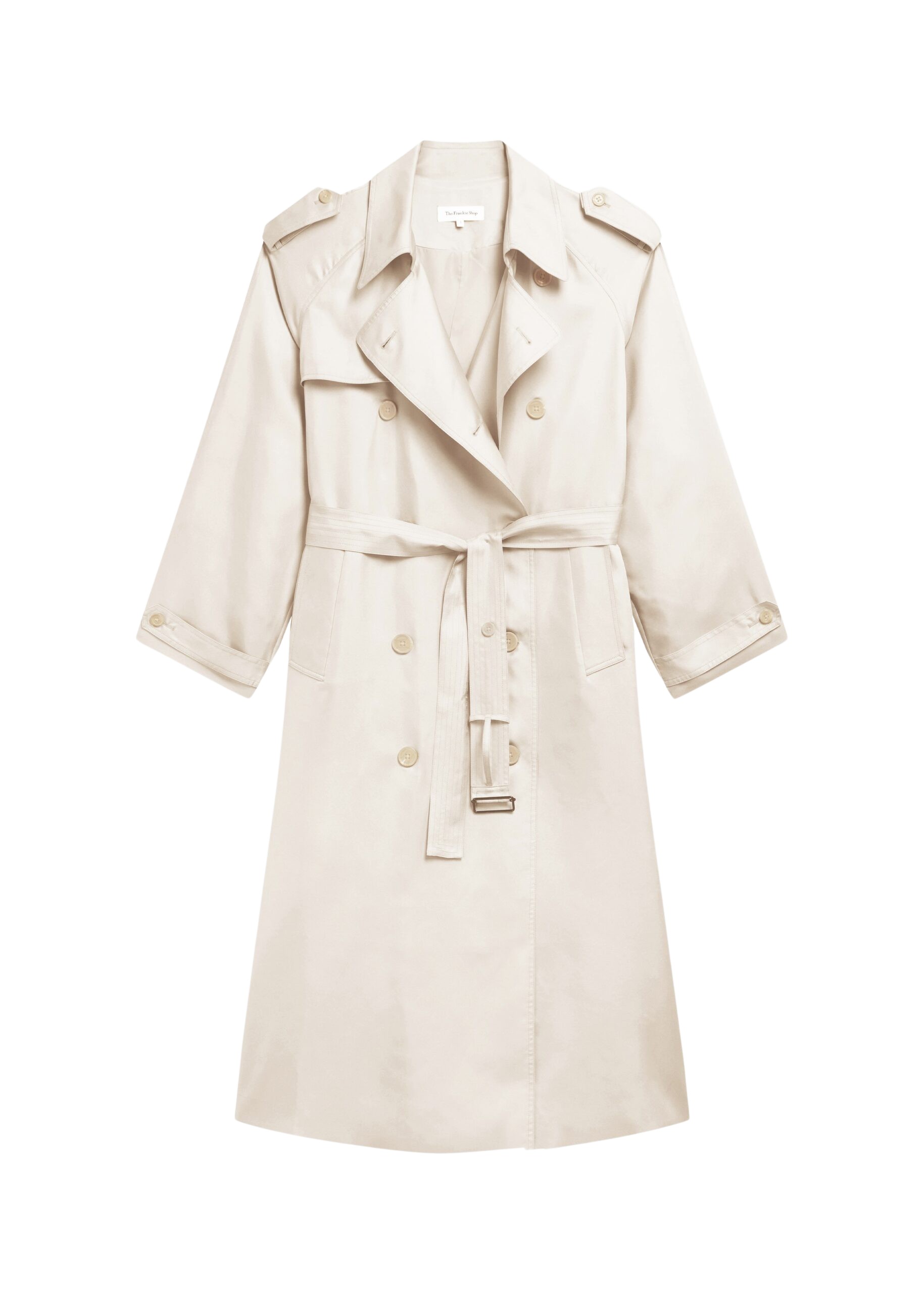 The Frankie Shop Veyron Silk Trench – Ivory Coat
