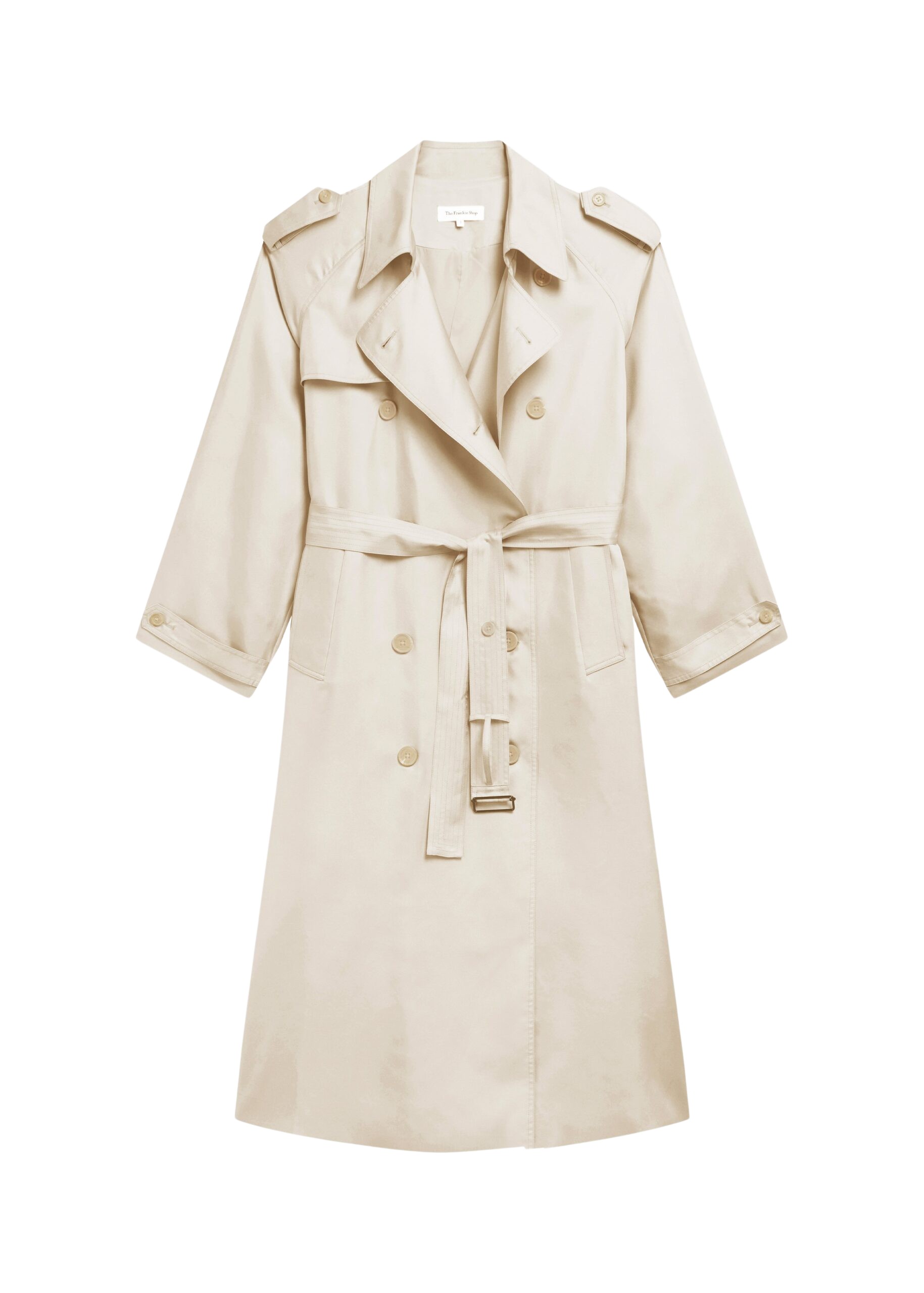 The Frankie Shop Veyron Silk Trench – Light Beige Coat