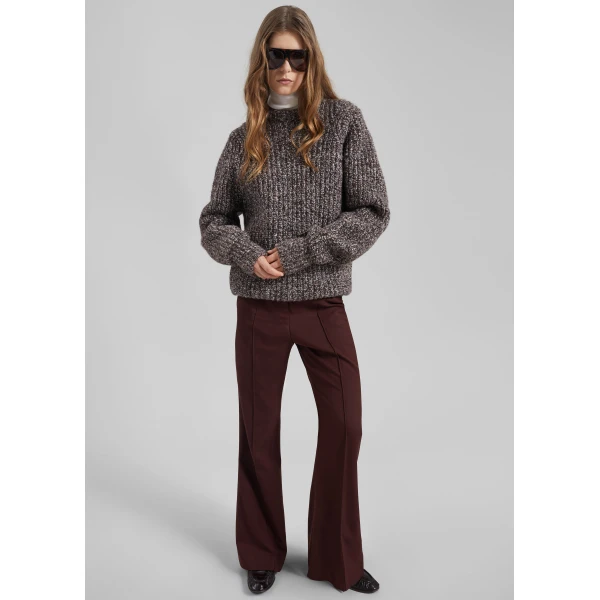 The Frankie Shop Vezia Chunky Knit Sweater – Brown Melange, view 3