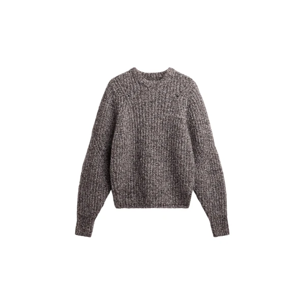 The Frankie Shop Vezia Chunky Knit Sweater – Brown Melange
