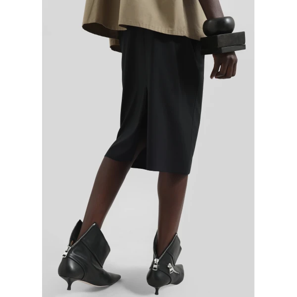 The Frankie Shop Viera Midi Skirt - Black - Oversized Minimalist Skirts in Black - Shop at Luxury Shoes 