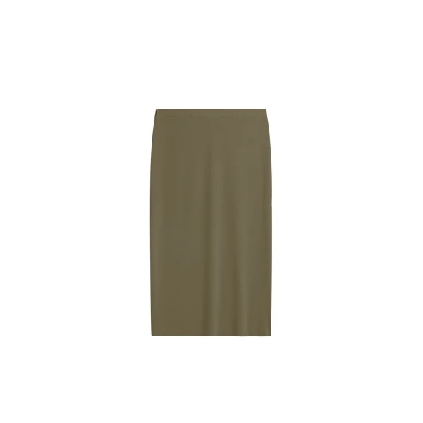 The Frankie Shop Viera Midi Skirt - Khaki - Oversized Minimalist Skirts in Green - Shop at Luxury Shoes 