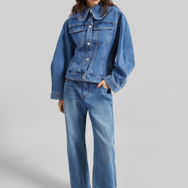 The Frankie Shop Villies Jacket – Mid Denim Blue, view 6