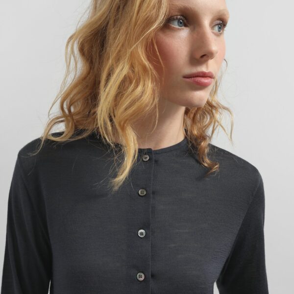 The Frankie Shop Vinni Thin Wool Cardigan – Navy, view 4