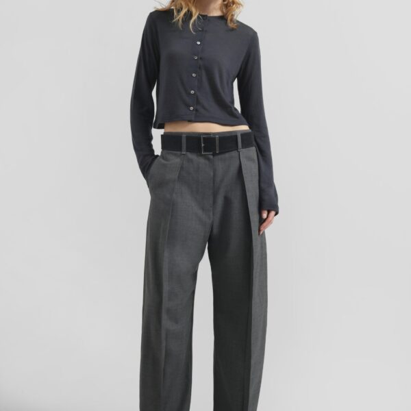 The Frankie Shop Vinni Thin Wool Cardigan – Navy, view 5