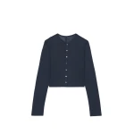 The Frankie Shop Vinni Thin Wool Cardigan - Navy - Oversized Minimalist Knitwear in Blue - Shop at Luxury Shoes 