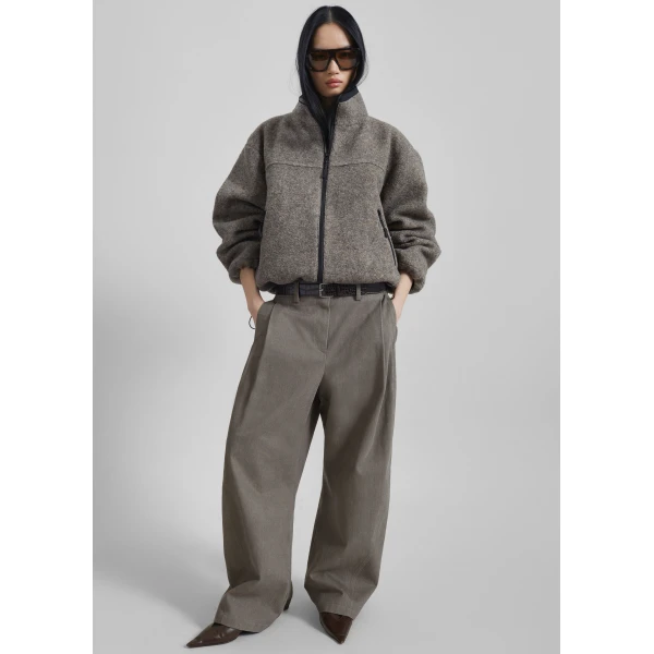 The Frankie Shop Vora Barrel Leg Pants – Grey, view 2