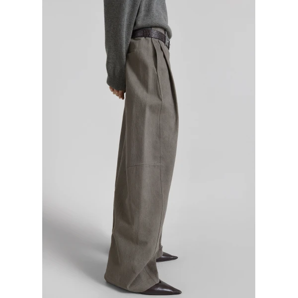 The Frankie Shop Vora Barrel Leg Pants – Grey, view 3
