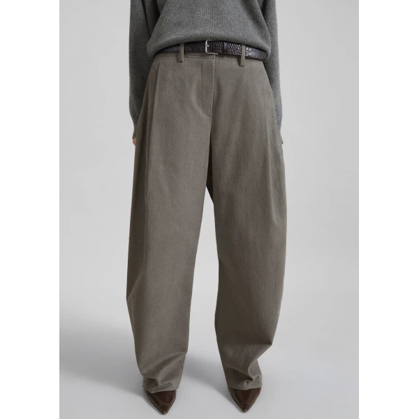 The Frankie Shop Vora Barrel Leg Pants – Grey, view 4