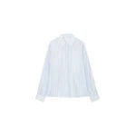 The Frankie Shop Vranor Light Sheer Shirt - Light Blue/Black Stripe - Oversized Minimalist Tops in Multicolour - Shop at Luxury Shoes 