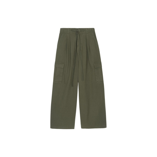 The Frankie Shop Wandle Cargo Pants - Khaki - Oversized Minimalist Pants in Green - Shop at Luxury Shoes 