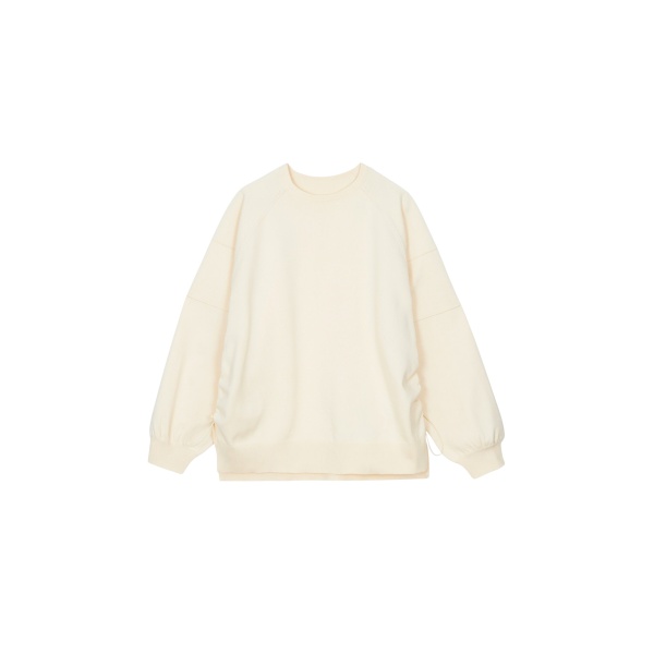 The Frankie Shop Wesra Knit Sweatshirt - Ecru - Oversized Minimalist Tops in Ivory - Shop at Luxury Shoes 