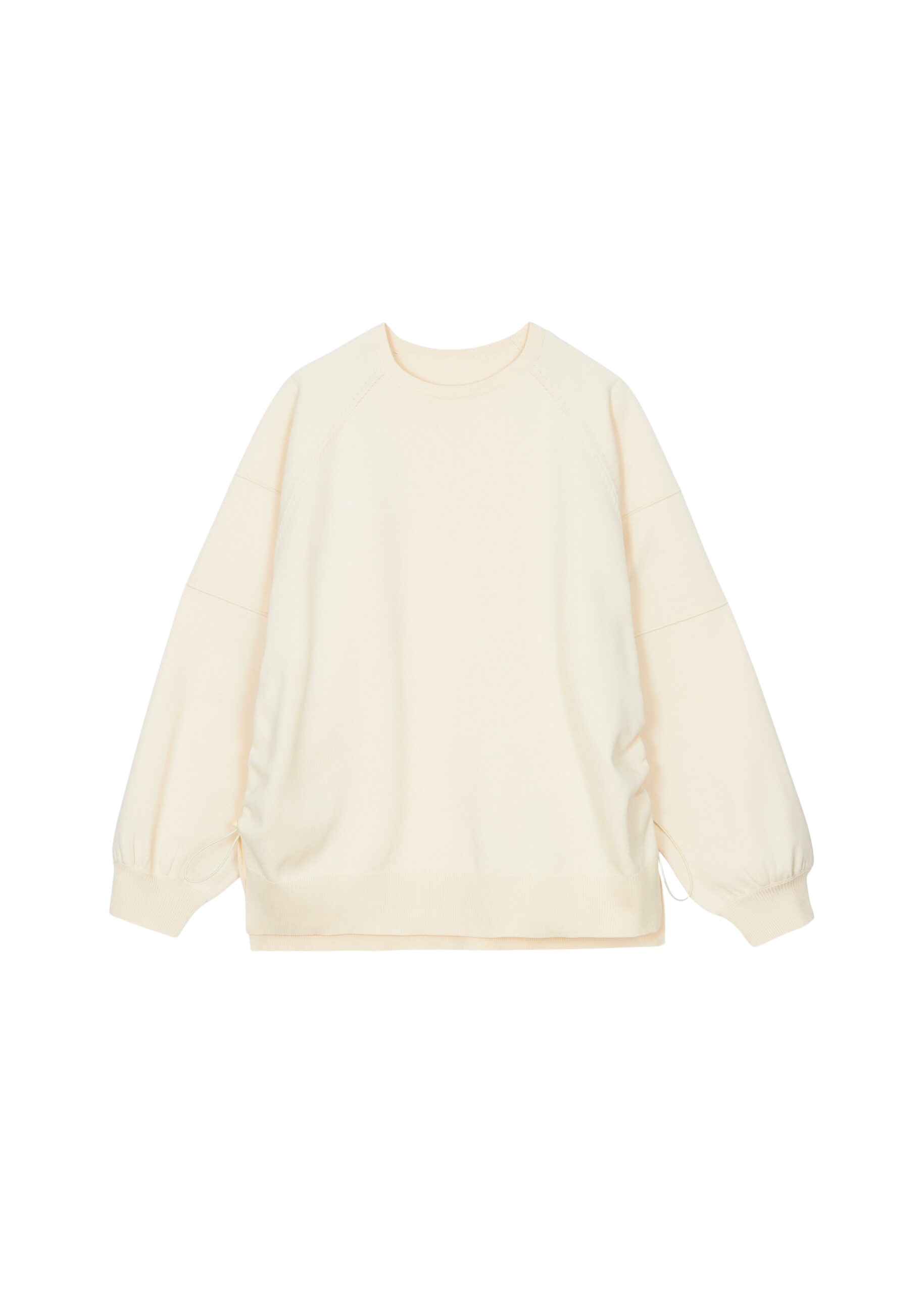 The Frankie Shop Wesra Knit Sweatshirt - Ecru - Oversized Minimalist Tops in Ivory - Shop at Luxury Shoes 