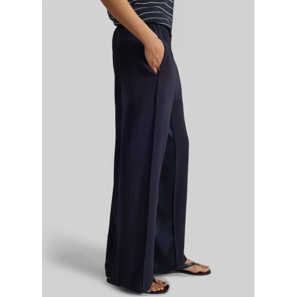 The Frankie Shop Wide Leg Culottes - Dark Ink Navy - Oversized Minimalist Pants in Black - Shop at Luxury Shoes 
