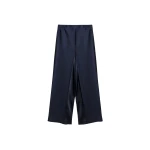 The Frankie Shop Wide Leg Culottes - Dark Ink Navy - Oversized Minimalist Pants in Black - Shop at Luxury Shoes 