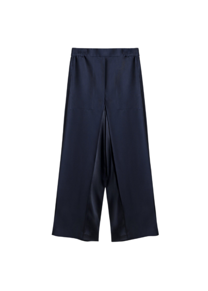 The Frankie Shop Wide Leg Culottes - Dark Ink Navy - Oversized Minimalist Pants in Black - Shop at Luxury Shoes 