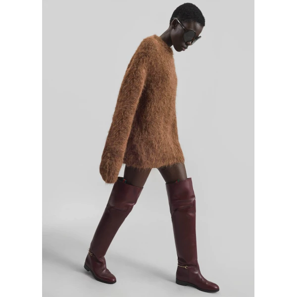 The Frankie Shop Willy Alpaca Knit Sweater – Dark Taupe, view 2