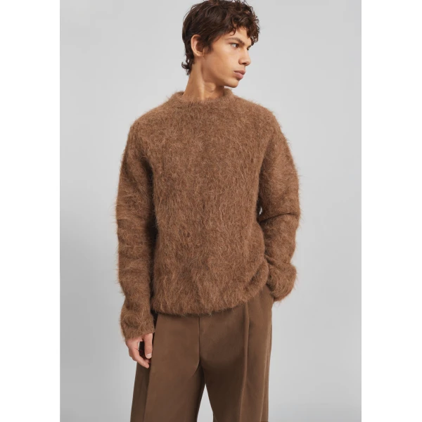 The Frankie Shop Willy Alpaca Knit Sweater – Dark Taupe, view 6
