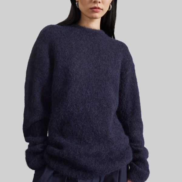 The Frankie Shop Willy Alpaca Knit Sweater – Navy, view 2