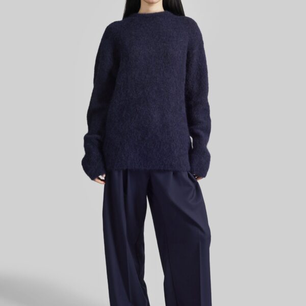 The Frankie Shop Willy Alpaca Knit Sweater – Navy, view 3