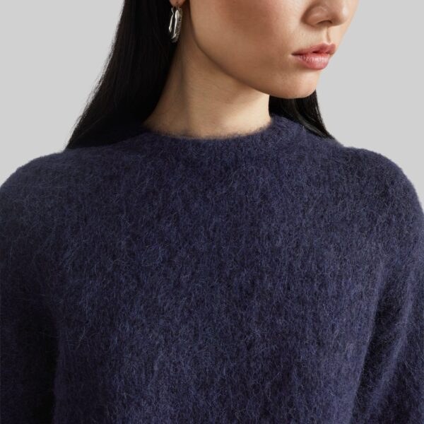 The Frankie Shop Willy Alpaca Knit Sweater – Navy, view 4