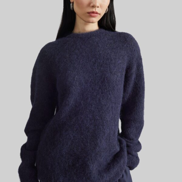 The Frankie Shop Willy Alpaca Knit Sweater – Navy, view 5