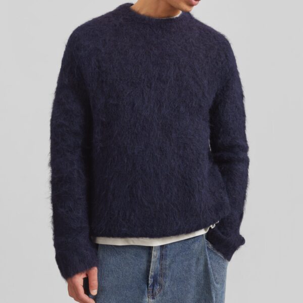 The Frankie Shop Willy Alpaca Knit Sweater – Navy, view 6