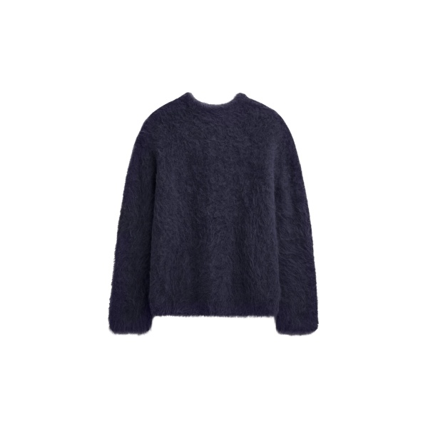 The Frankie Shop Willy Alpaca Knit Sweater - Navy - Oversized Minimalist Knitwear in Blue - Shop at Luxury Shoes 