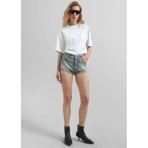 The Frankie Shop Yuri Boxy Super Soft Tee - White - Oversized Minimalist Tops in White - Shop at Luxury Shoes 