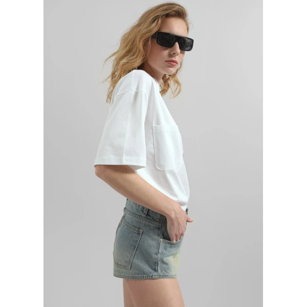 The Frankie Shop Yuri Boxy Super Soft Tee - White - Oversized Minimalist Tops in White - Shop at Luxury Shoes 