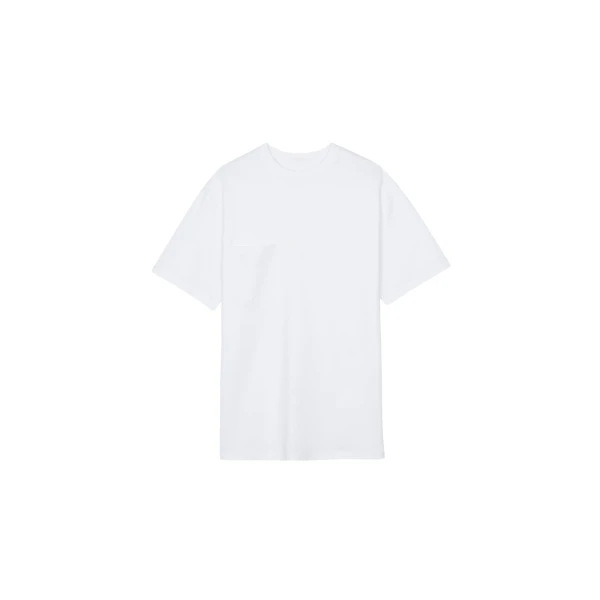 The Frankie Shop Yuri Boxy Super Soft Tee - White - Oversized Minimalist Tops in White - Shop at Luxury Shoes 