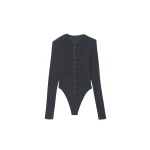 The Frankie Shop Zadie Bodysuit – Charcoal