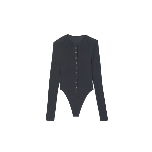 The Frankie Shop Zadie Bodysuit – Charcoal