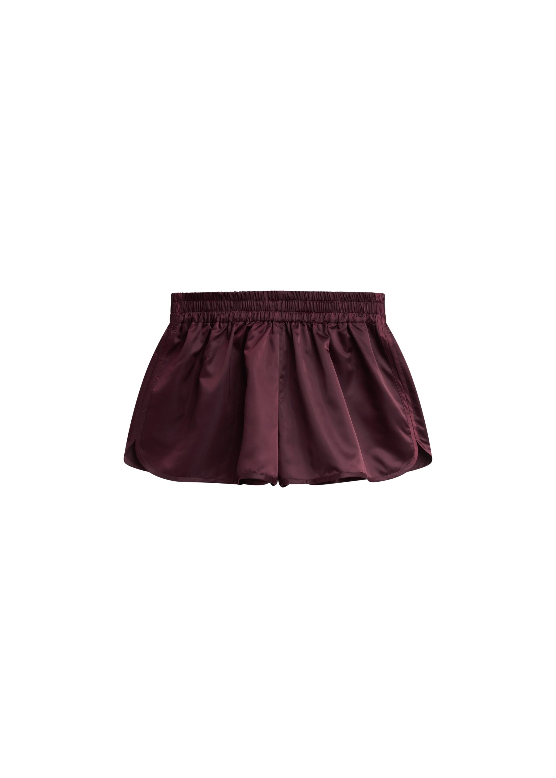 The Frankie Shop Zafra Satin Mini Shorts – Dark Plum