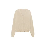 The Frankie Shop Zina V-Neck Cardigan - Beige - Oversized Minimalist Knitwear in Beige - Shop at Luxury Shoes 