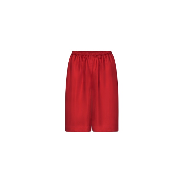 The Frankie Shop Zinia Lds Silk Twill Bermuda - Red - Oversized Minimalist Shorts in Red - Shop at Luxury Shoes 