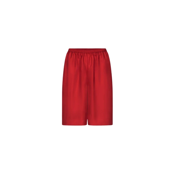 The Frankie Shop Zinia Lds Silk Twill Bermuda - Red - Oversized Minimalist Shorts in Red - Shop at Luxury Shoes 