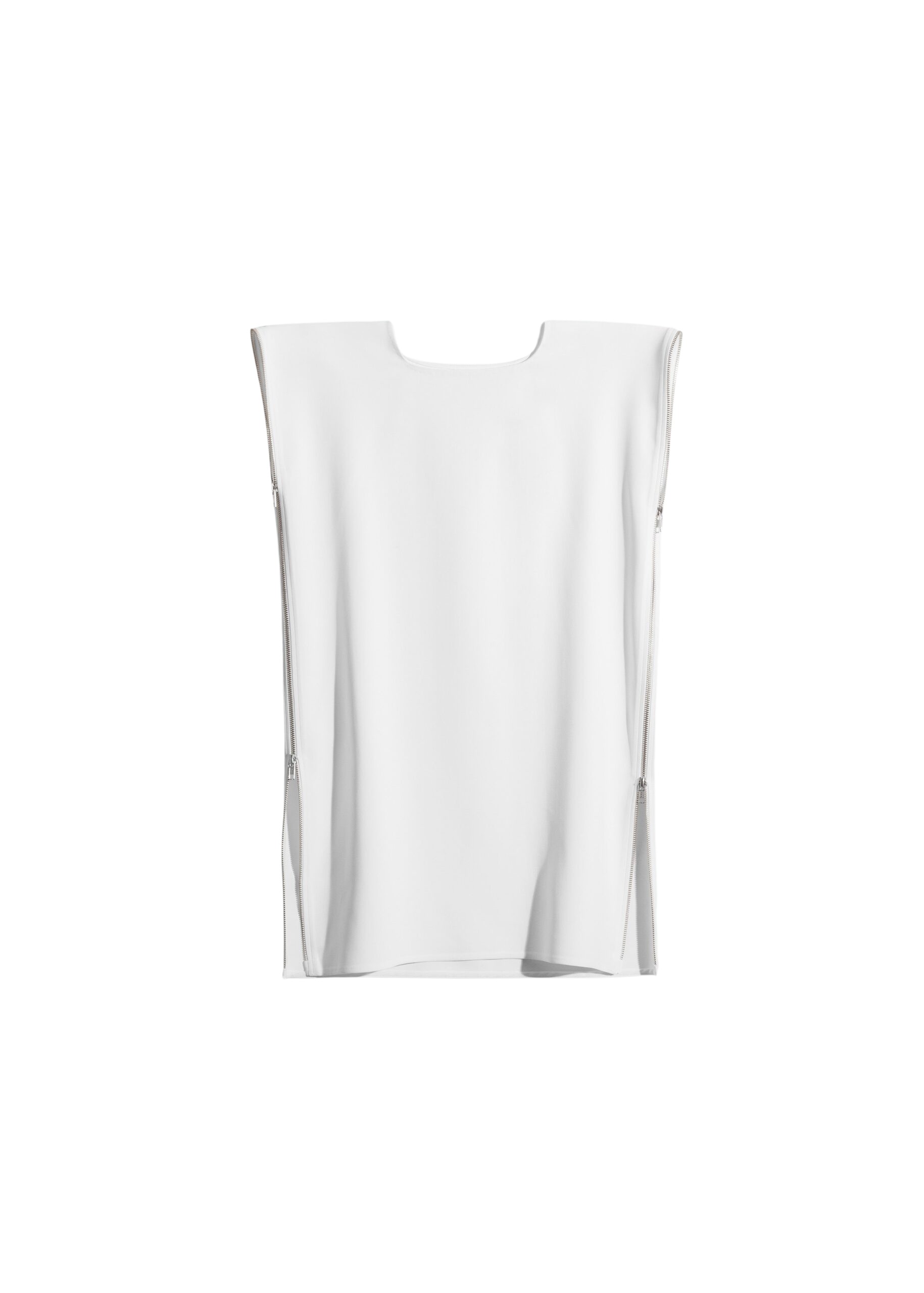 The Frankie Shop Zipper Tunic Top - White - Oversized Minimalist Tops in White - Shop at Luxury Shoes 