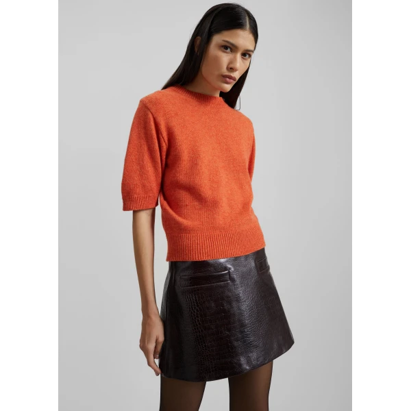 The Frankie Shop Zoersel Knit Top – Orange, view 2