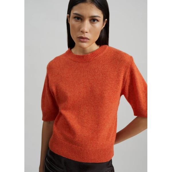 The Frankie Shop Zoersel Knit Top – Orange, view 3