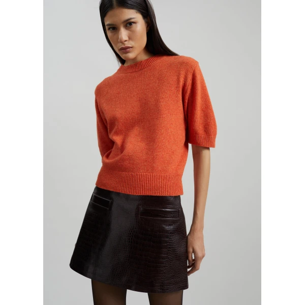 The Frankie Shop Zoersel Knit Top – Orange, view 4