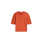 The Frankie Shop Zoersel Knit Top - Orange - Oversized Minimalist Tops in Orange - Shop at Luxury Shoes 