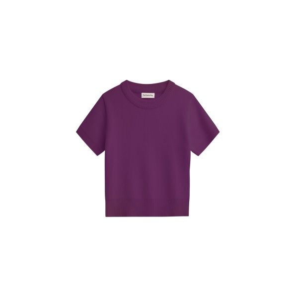 The Frankie Shop Zoersel Knit Top - Purple - Oversized Minimalist Tops in Purple - Shop at Luxury Shoes 