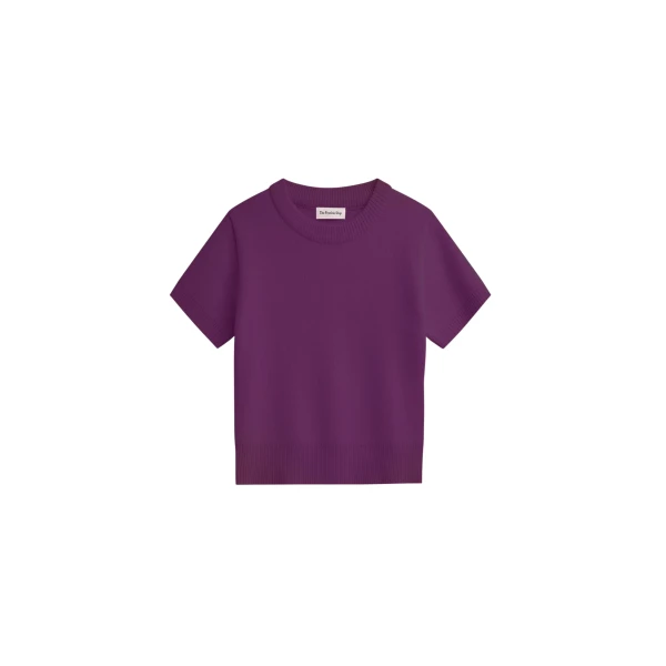 The Frankie Shop Zoersel Knit Top - Purple - Oversized Minimalist Tops in Purple - Shop at Luxury Shoes 