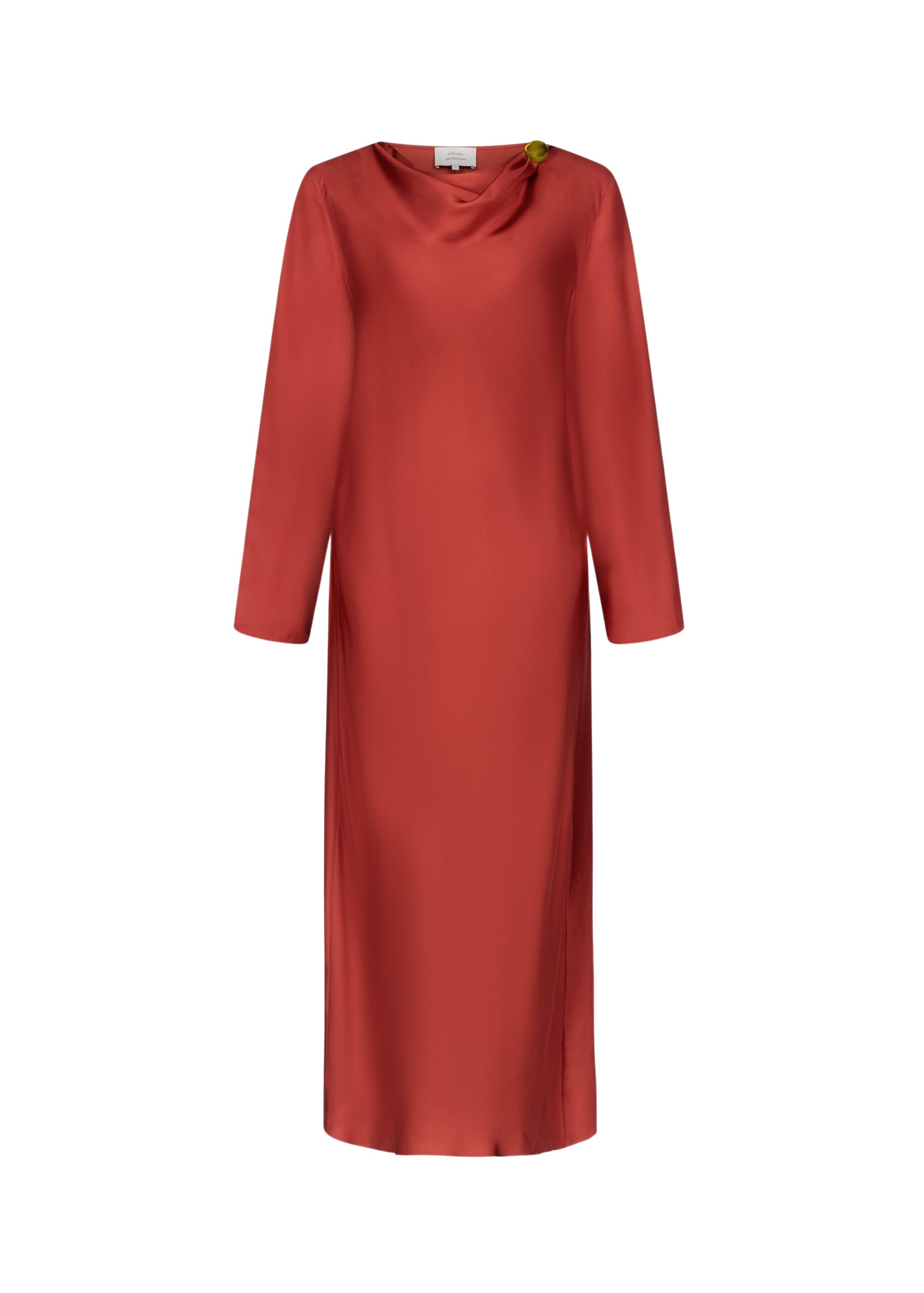 The Frankie Shop Zoya Silk Twill Dress - Red - Oversized Minimalist Dresses in Red - Shop at Luxury Shoes 